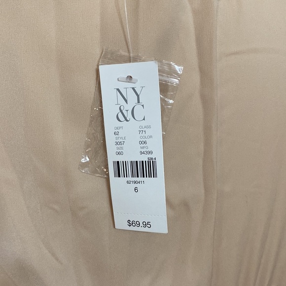 New York & company beige pink and black sleeveless dress with pockets size 6 - Picture 9 of 11